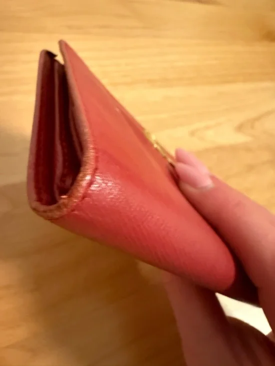 Prada Red Saffiano Leather Compact Wallet Card Holder with Gold Logo with Box - Picture 6 of 16